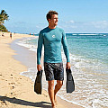 Męski T-shirt RIP CURL WAVES z lycry, długi rękaw