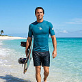 Koszulka męska z lycry RIP CURL WAVES, krótki rękaw